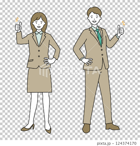 Men and women in suits Good sign 124374170