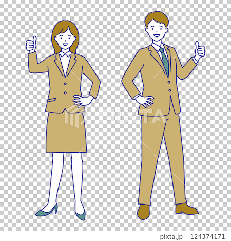 Men and women in suits Good sign Men and women in suits Good sign 124374171