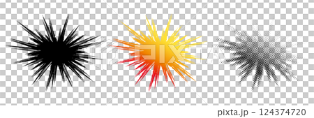 Brush strokes, gradients, and halftones 124374720