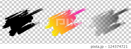 Brush strokes, gradients, and halftones 124374721