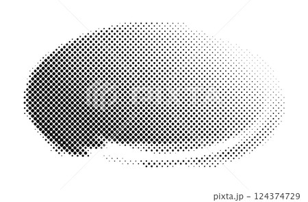 ハーフトーンの背景素材（筆書きの楕円） 124374729