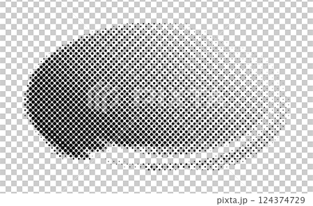 ハーフトーンの背景素材（筆書きの楕円） 124374729