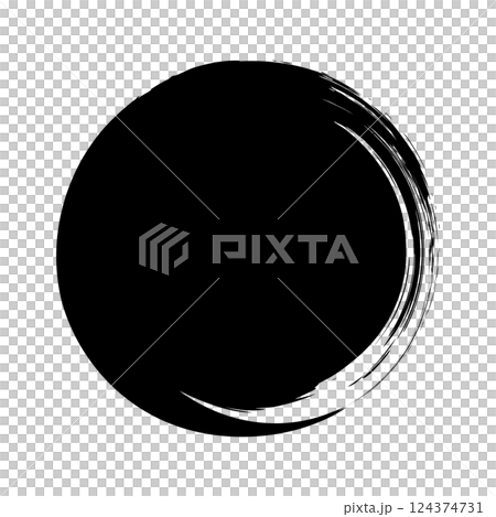 Dynamic circular material that looks like it was painted with a brush 124374731