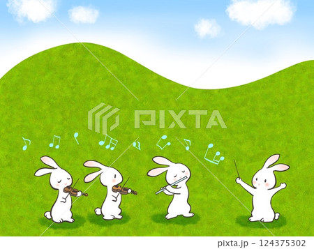 ウサギたちの合奏 124375302