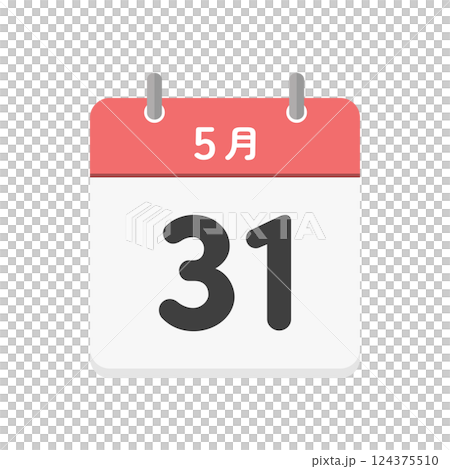 May 31st daily calendar icon - Illustration material of a Japanese calendar with the date 5/31 124375510