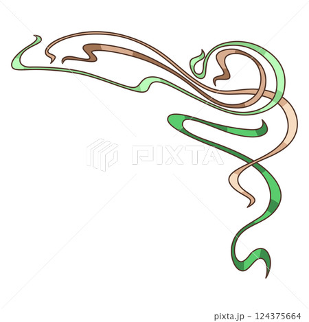 Corner in art nouveau style. Decorative curl element. 124375664