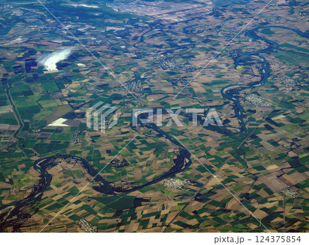 Sinaloa river Palmito del verde valle de la urraca mexico aerial farmed fields 124375854