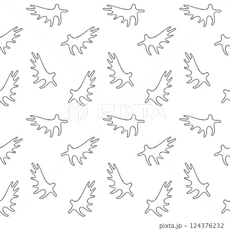 Vector seamless pattern of hand drawn moose horns Vector seamless pattern of hand drawn moose horns 124376232