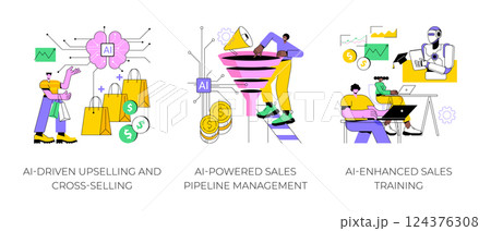 Artificial Intelligence in Sales abstract concept vector illustrations. 124376308