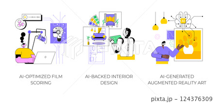AI-Generated Art abstract concept vector illustrations. 124376309