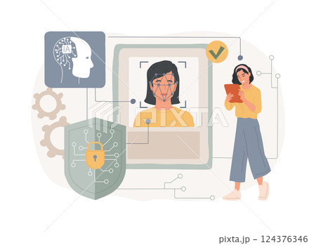 AI-Streamlined Identity Verification abstract concept vector illustration. AI-Streamlined Identity Verification abstract concept vector illustration. 124376346