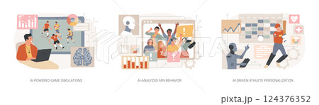 AI in Sports abstract concept vector illustrations. 124376352