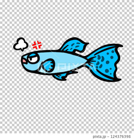 Simple angry guppy illustration 124376398