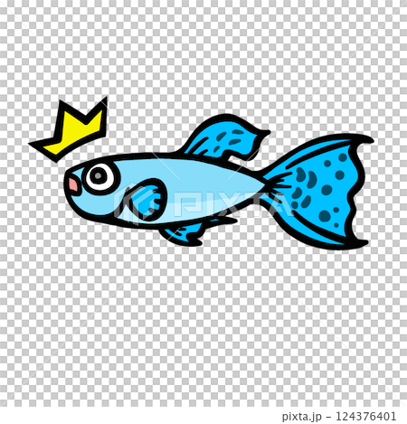 A simple illustration of a surprised guppy 124376401