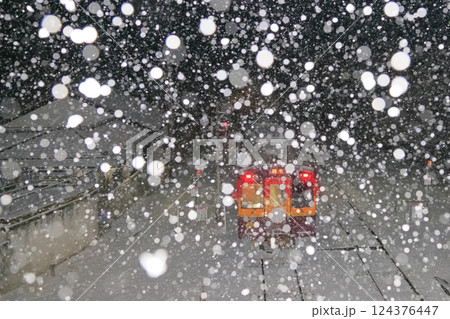 雪降る沢入駅（わたらせ渓谷鐵道） 124376447