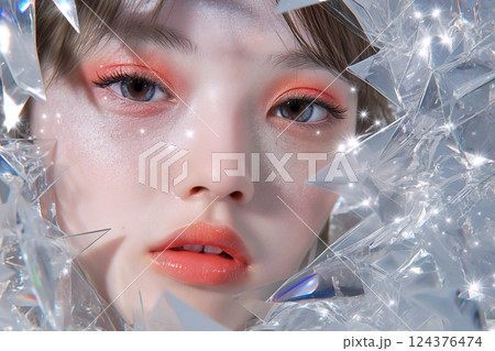 美しい肌の女性・スキンケア「AI生成画像」 124376474