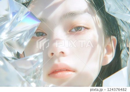 美しい肌の女性・スキンケア「AI生成画像」 124376482