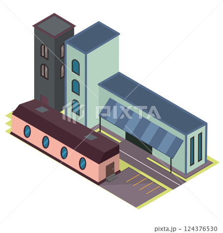 Isometric view of a city Vector Isometric view of a city Vector 124376530