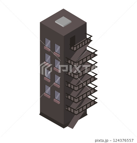 Colored isometric building icon Vector 124376557
