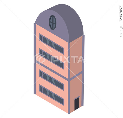 Colored isometric building icon Vector 124376571