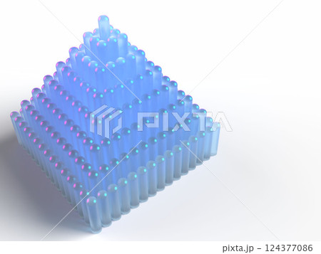 クリスタルガラスで構成されたピラミッドの3Dイラスト クリスタルガラスで構成されたピラミッドの3Dイラスト 124377086
