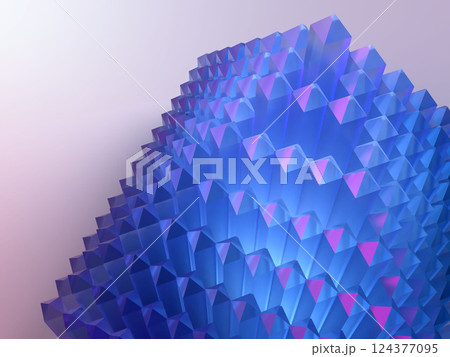 クリスタルガラスで構成されたピラミッドの3Dイラスト クリスタルガラスで構成されたピラミッドの3Dイラスト 124377095