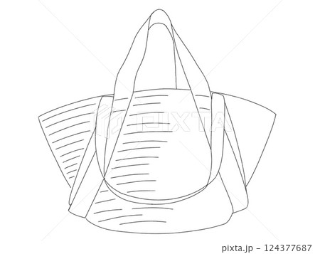 Unique packaging design for a bag with stylish wrapping and creative patterns 124377687