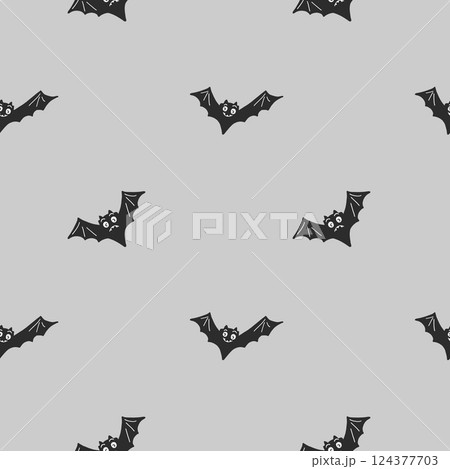 Spooky bat pattern for Halloween fabric and wrapping paper design 124377703