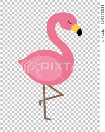 Tropical cute flamingo illustration 124378031
