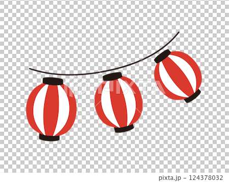 夏日節日紅燈籠插畫 夏日節日紅燈籠插畫 124378032