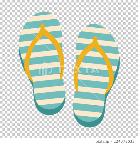 淺藍色條紋沙灘涼鞋插圖 淺藍色條紋沙灘涼鞋插圖 124378033