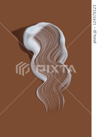 White moisturizer on beige background. 124378123