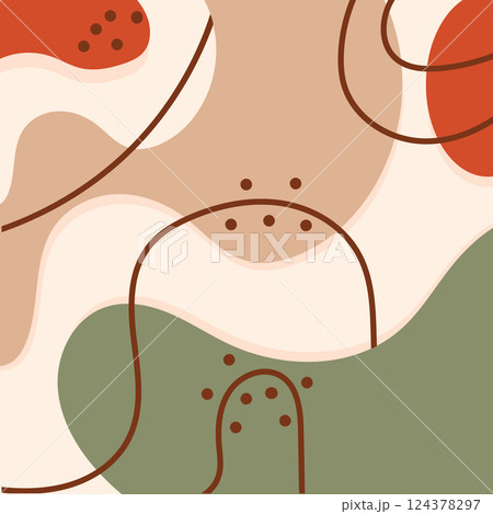 Soft earthy blobs with curved line accents. Vector 124378297