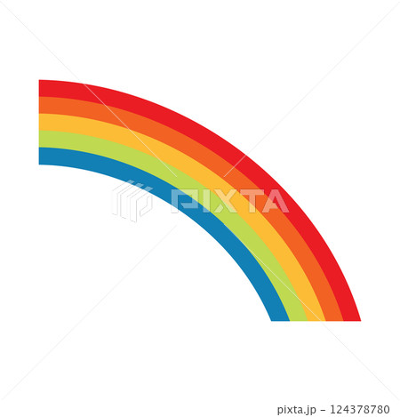 Simple rainbow with vibrant curved bands. Vector 124378780
