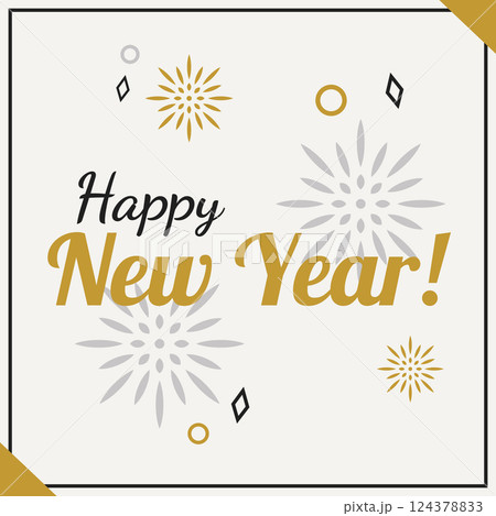 White happy new year invitational card Vector 124378833