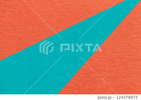 Texture old craft dark orange and turquoise paper background, macro. Structure vintage coral abstract cardboard Texture old craft dark orange and turquoise paper background, macro. Structure vintage coral abstract cardboard 124378973