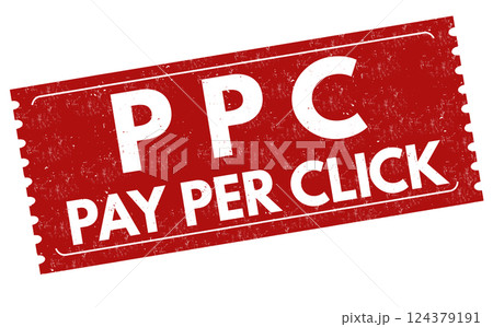 PPC ( Pay per click) grunge rubber stamp 124379191