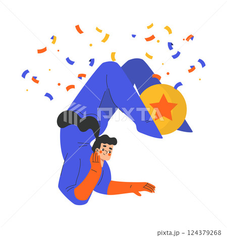 Circus Woman Acrobat Artist and Actor Character Performing on Stage Vector Illustration Circus Woman Acrobat Artist and Actor Character Performing on Stage Vector Illustration 124379268