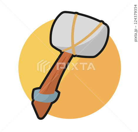Isolated hammer weapon medieval icon 124379354