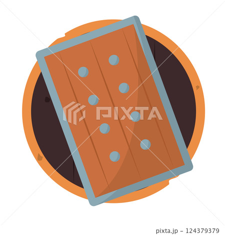 Isolated shield weapon medieval icon 124379379