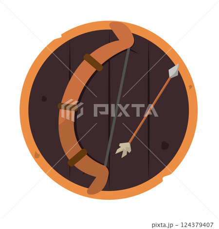 Isolated bow weapon medieval icon 124379407