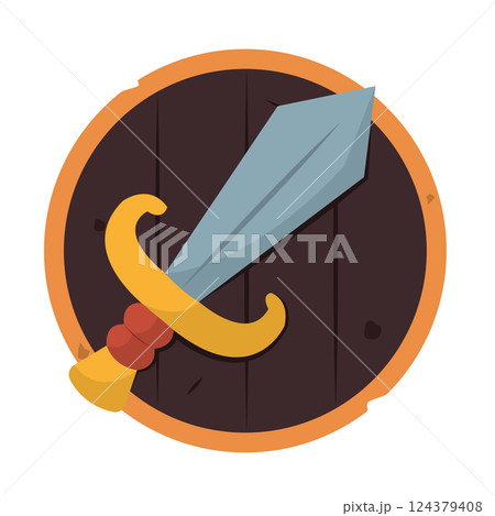 Isolated sword weapon medieval icon Isolated sword weapon medieval icon 124379408