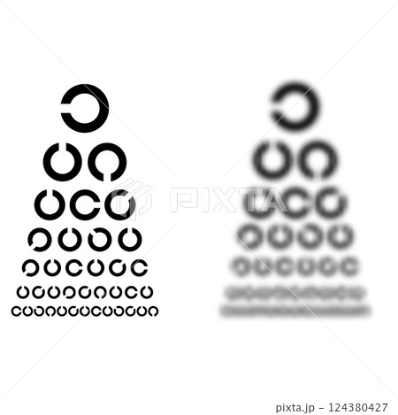 Vector Eye chart showing optometry test for visual acuity. Japanese vision test, ophthalmology and optometry services. Optical eyesight Vector Eye chart showing optometry test for visual acuity. Japanese vision test, ophthalmology and optometry services. Optical eyesight 124380427