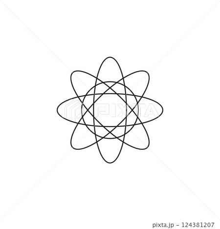 Futuristic black frame molecule icon, Y2k vector illustration. 124381207