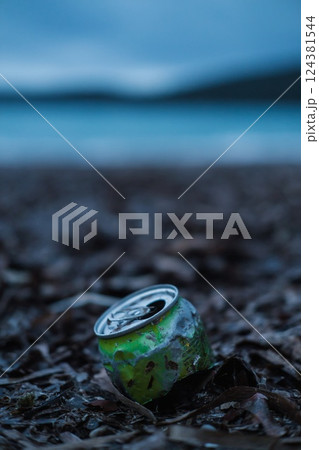 Crushed Soda Can as Beach Pollution Crushed Soda Can as Beach Pollution 124381544