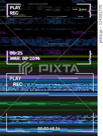 Vector set of backgrounds with pixel noise effect and empty frame. 124381770