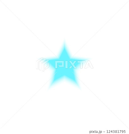 Blue Five-pointed Y2k Star. Vector illustration with gradient and blur. Blue Five-pointed Y2k Star. Vector illustration with gradient and blur. 124381795