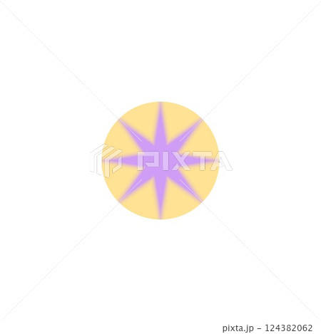 Lilac sparkle star Y2K gradient blurred vector element in yellow circle, soft snowflake with aura, shiny flash effect Lilac sparkle star Y2K gradient blurred vector element in yellow circle, soft snowflake with aura, shiny flash effect 124382062