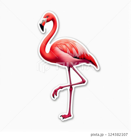 Flamingo sticker design for creative decor and art projects 124382107