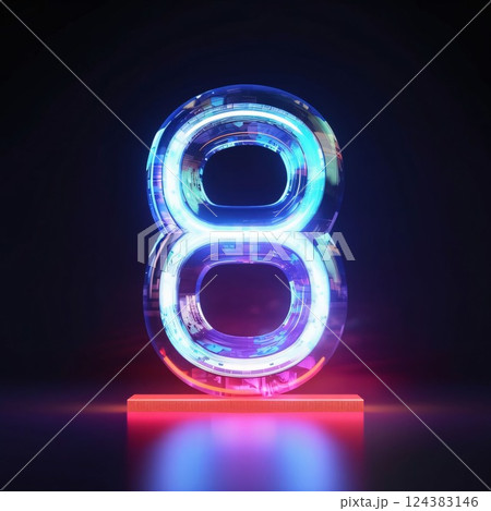 neon number 8, neon style, 3d render, square Number 8 neon number 8, neon style, 3d render, square Number 8 124383146